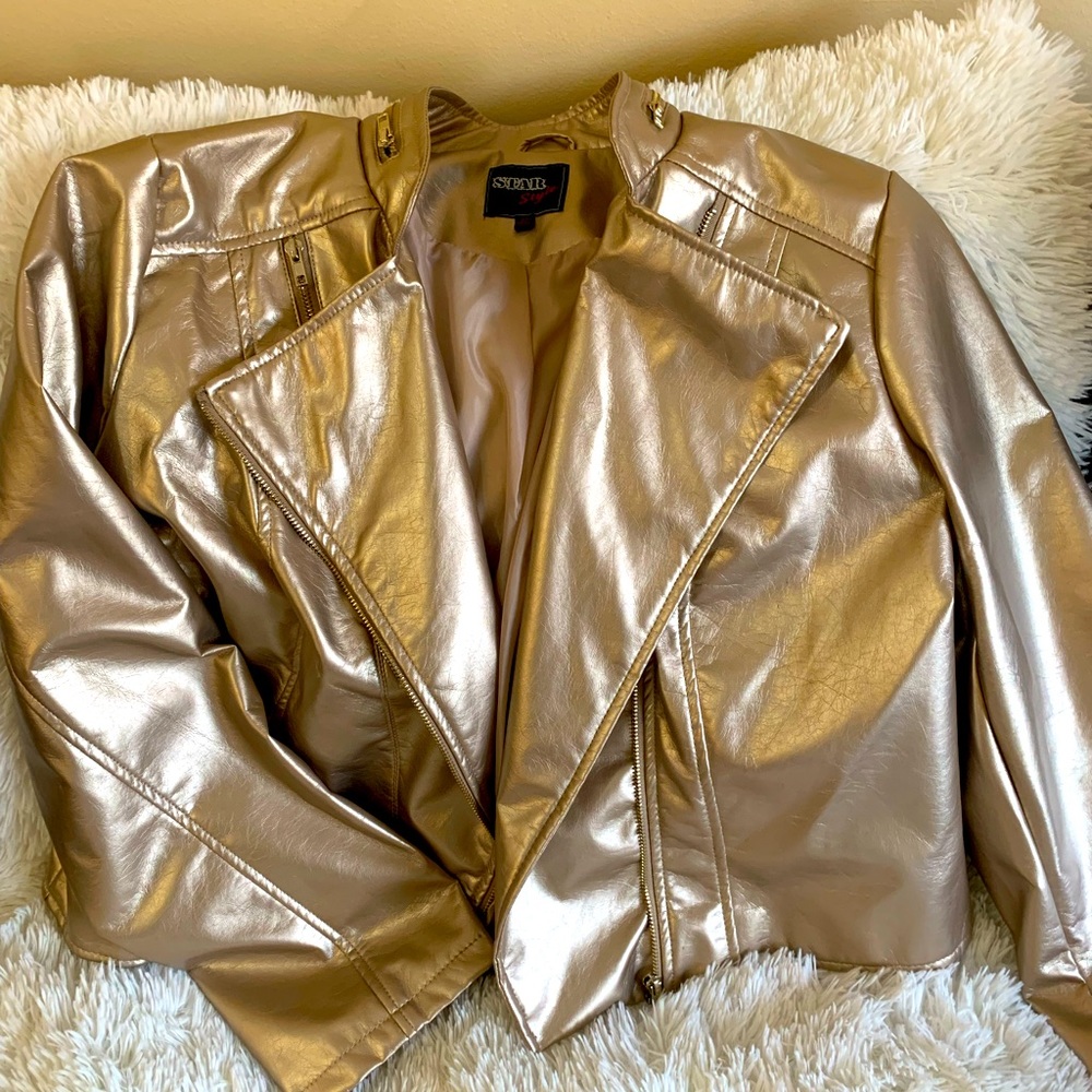 Gold metallic Motorcycle jacket